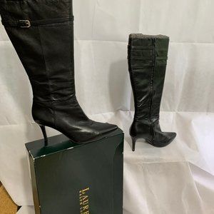 Tall Black Leather Boots